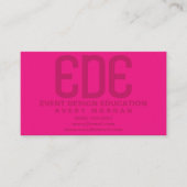 Neon Pink Minimal Visitekaartje (Voorkant)