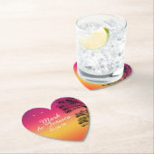 Neon Pink Ombre Tropical Tree Sunset Beach Kartonnen Onderzetters (Insitu)