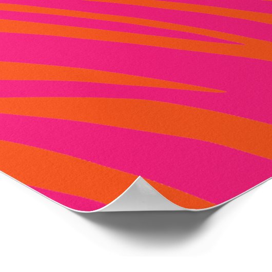 NEON PINK ORANGE ZEBRA STRIPES BACKGROUNDS WALLPAP POSTER (Hoek)
