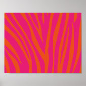 NEON PINK ORANGE ZEBRA STRIPES BACKGROUNDS WALLPAP POSTER (Voorkant)