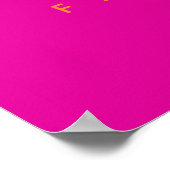 Neon Pink Oranje minimalistisch veer Poster (Hoek)