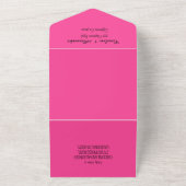 Neon Pink Oranje Retro Modern Bold Elegant All In One Uitnodiging (Buitenkant)