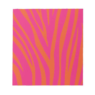 NEON PINK ORANJE ZEBRA STRIPES ACHTERGROND WALLPAP NOTITIEBLOK