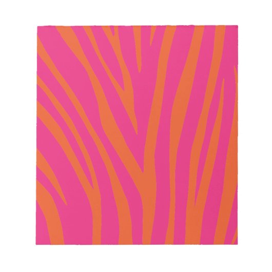 NEON PINK ORANJE ZEBRA STRIPES ACHTERGROND WALLPAP NOTITIEBLOK (Voorkant)