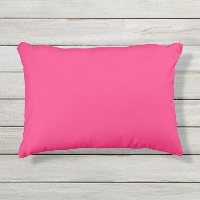 Neon Pink Outdoor Accent Pillow Buitenkussen (Voorkant)
