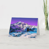 Neon Pink Paars Mountain Mt. Rainier Washington Kaart (Voorkant)
