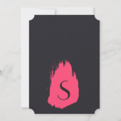 Neon Pink Paint Stroke op Black Kaart (Achterkant)