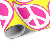 Neon Pink Peace Sign Cadeaupapier (Rol Hoek)