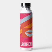 Neon Pink Preppy Striped Waterfles (Links)