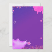 Neon Pink Purple Slime High Five Birthday Invitati Kaart (Achterkant)