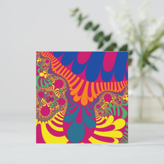 Neon Pink Rainbow Mod Kaart (Staand voorkant)