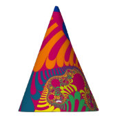 Neon Pink Rainbow Mod Party Pet Feesthoedjes (Rechts)