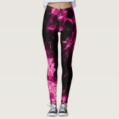 Neon Pink Rave Star Leggings (Voorkant)