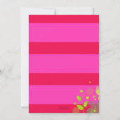 Neon Pink Red Floral Afstuderen Kaart (Achterkant)