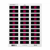 Neon Pink Retourlabels (zwart) – Etiket (Full Sheet)
