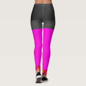 Neon Pink Running Leggings Vrouwenreuzen (Achterkant)