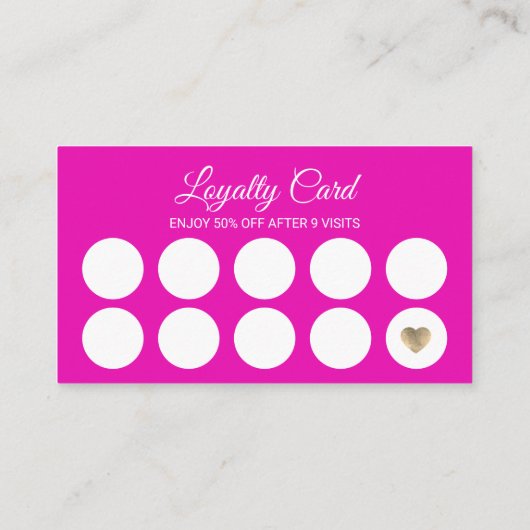 Neon Pink Salon Loyalty Punch Nails & Tooth Parelt (Achterkant)