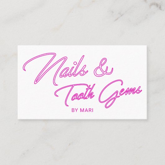 Neon Pink Salon Loyalty Punch Nails & Tooth Parelt (Voorkant)