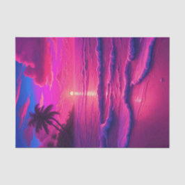 Neon Pink Sandy Beach Decoupage | Levendig tropisc Tissuepapier