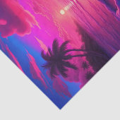 Neon Pink Sandy Beach Decoupage | Levendig tropisc Tissuepapier (Detail)