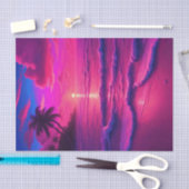 Neon Pink Sandy Beach Decoupage | Levendig tropisc Tissuepapier (Craft)