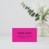Neon Pink | Simple Company Logo Visitekaartje (Staand voorkant)