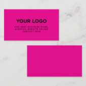 Neon Pink | Simple Company Logo Visitekaartje (Voorkant / Achterkant)