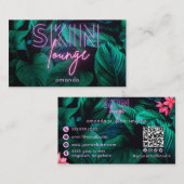 Neon Pink Skin Lounge QR-code Visitekaartje (Voorkant / Achterkant)