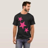 Neon Pink Star Print T Shirt (Voorkant volledig)