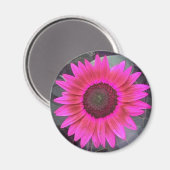 Neon Pink Sunflower Magnet (Voorkant / Achterkant)