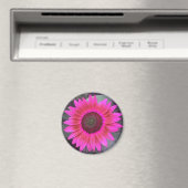 Neon Pink Sunflower Magnet (Insitu (Vaatwasser))