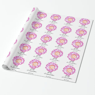 Neon Pink Sunflower Sweet 16 Birthday Cadeaupapier