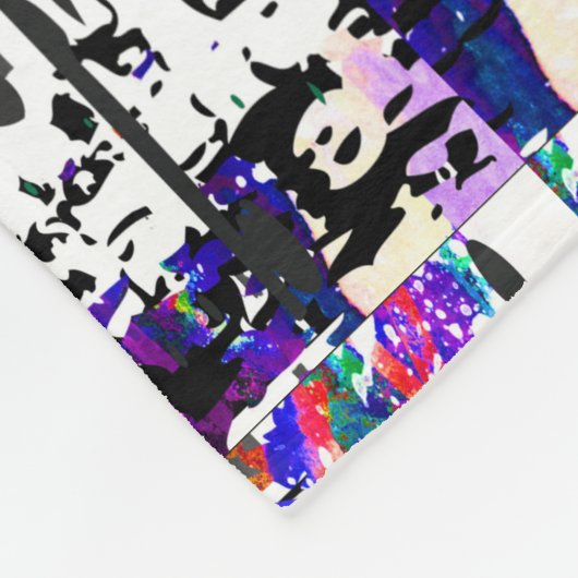 Neon Pink Tiger Head Portret Fleece Blanket (Hoek)