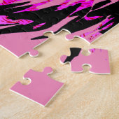 Neon Pink Tiger Head - Tiger Puzzle Legpuzzel (Zijkant)