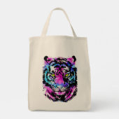 Neon Pink Tiger Head - Tiger Tote Bag (Achterkant)