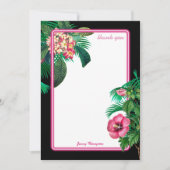 Neon Pink Tropical Botanicals Bedankkaart (Voorkant)
