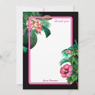 Neon Pink Tropical Botanicals Bedankkaart