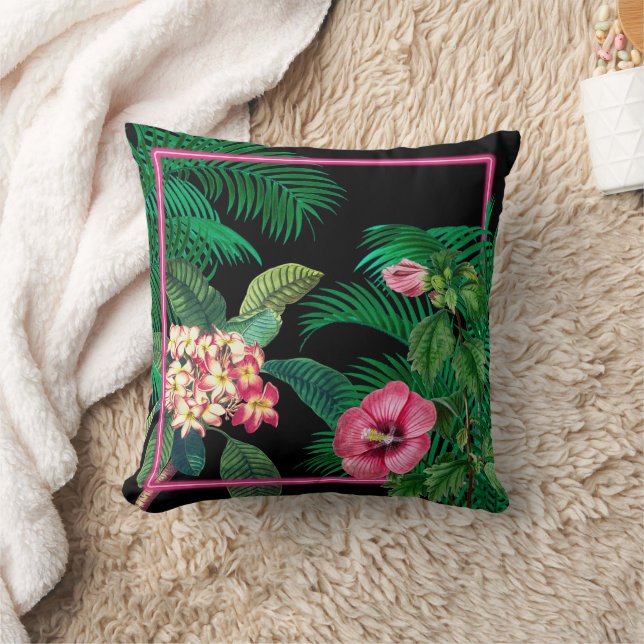 Neon Pink Tropical Botanicals Kussen (Deken)