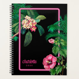 Neon Pink Tropical Botanicals per jaar Planner