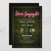 Neon Pink Verloving Kaart (Voorkant / Achterkant)