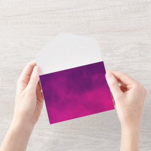 Neon Pink & Violet Smoke All-in-One Uitnodigen All In One Uitnodiging