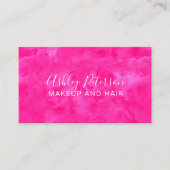 Neon Pink waterverf hairmake-up typografie Visitekaartje (Voorkant)