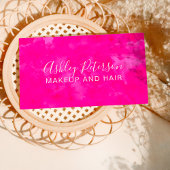 Neon Pink waterverf hairmake-up typografie Visitekaartje