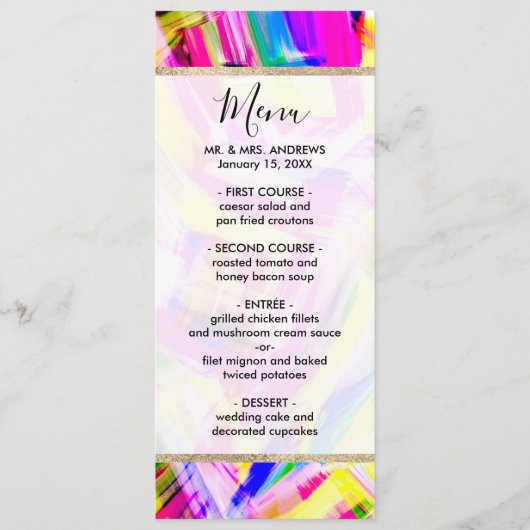 Neon Pink Yellow BrusExplosion Art Menu (Voorkant)