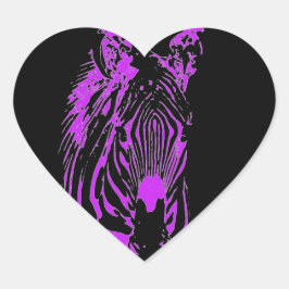 Neon Pink Zebra Hart Sticker