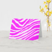 Neon Pink Zebra Kaart (Gele Bloem)