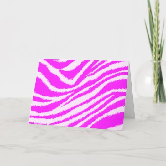 Neon Pink Zebra Kaart (Voorkant)