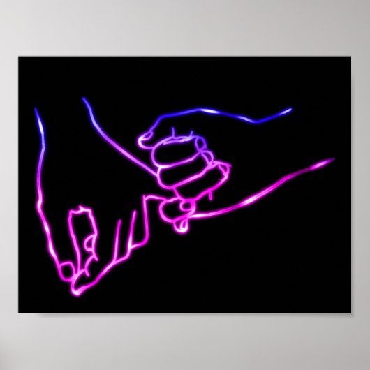 Neon Pinky Promise Minimale Lijn Kunst Eenvoudig Poster (Voorkant)