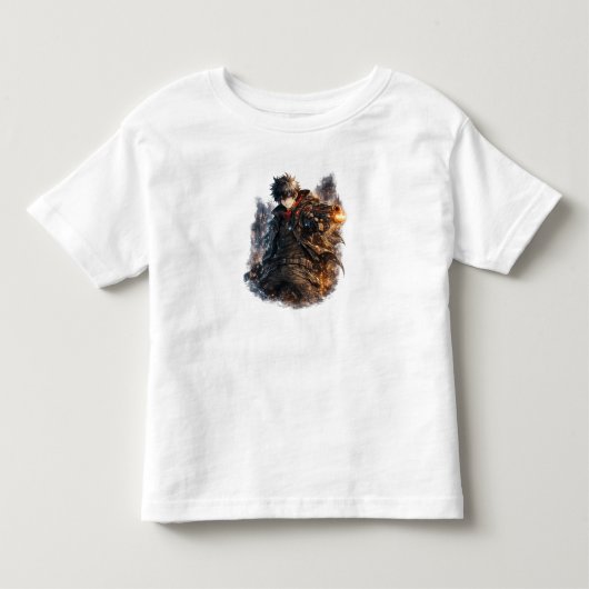 Neon Pistoolheld Vuurrijke Hemel Kinder Shirts (Voorkant)