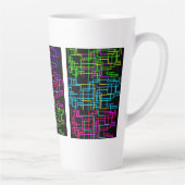 Neon Pixel Art Raster Latte Mok (Rechts)